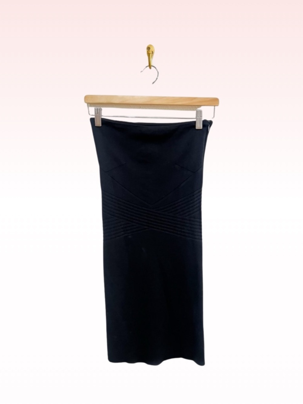 ZARA Black Knit Midi Body Con Skirt (Sz M)